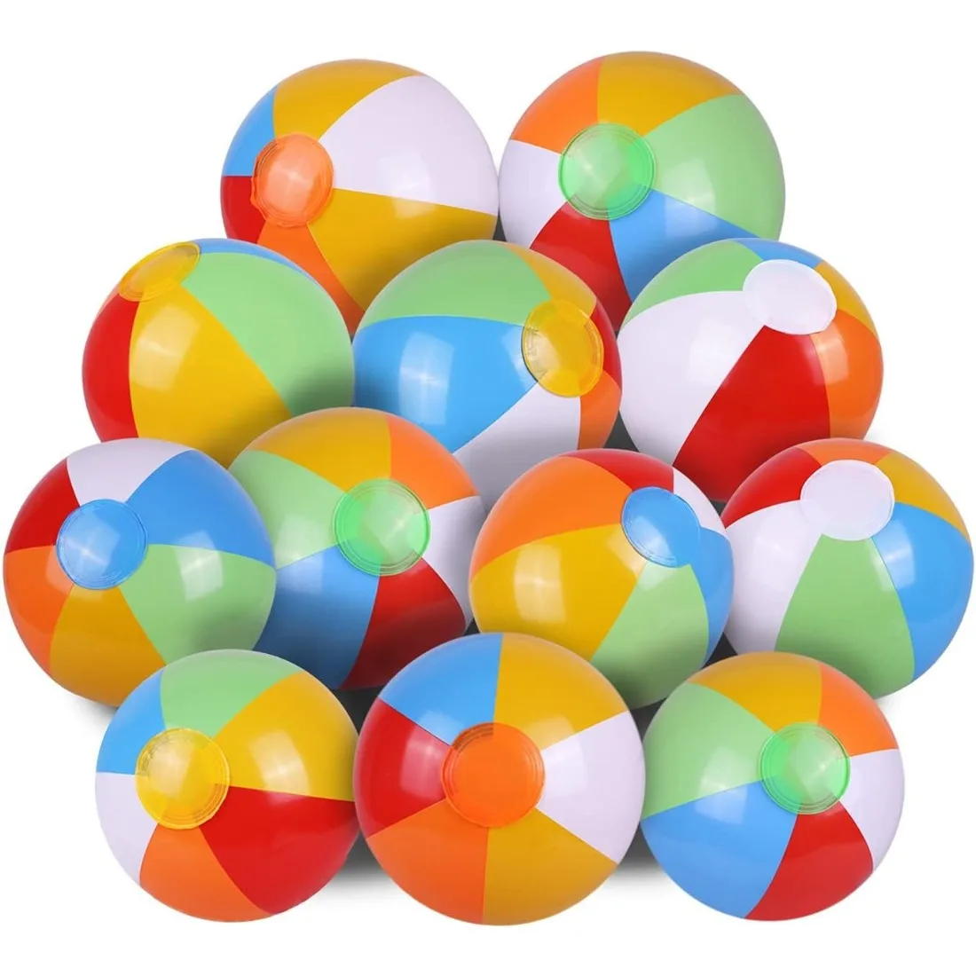 Party Games Classic - Rainbow Inflatable Beach Balls 5 Pack