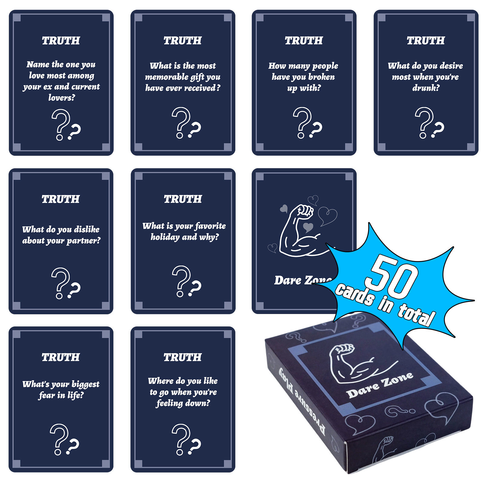 50Pcs Party Game Cards for Adu - Party Games Group recensie en prijs