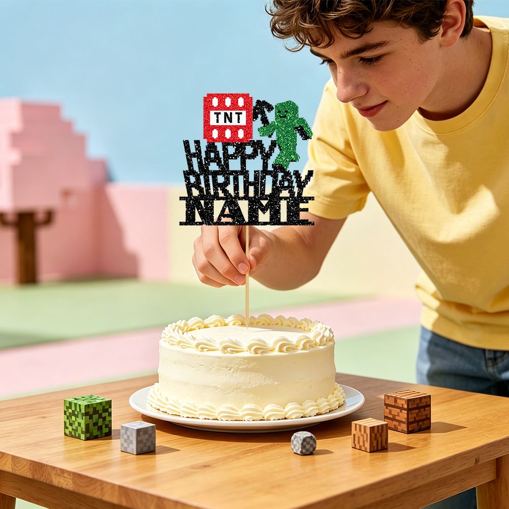 1/3/6 Pcs Of Glitter Minecraft - Party Games Name recensie en prijs