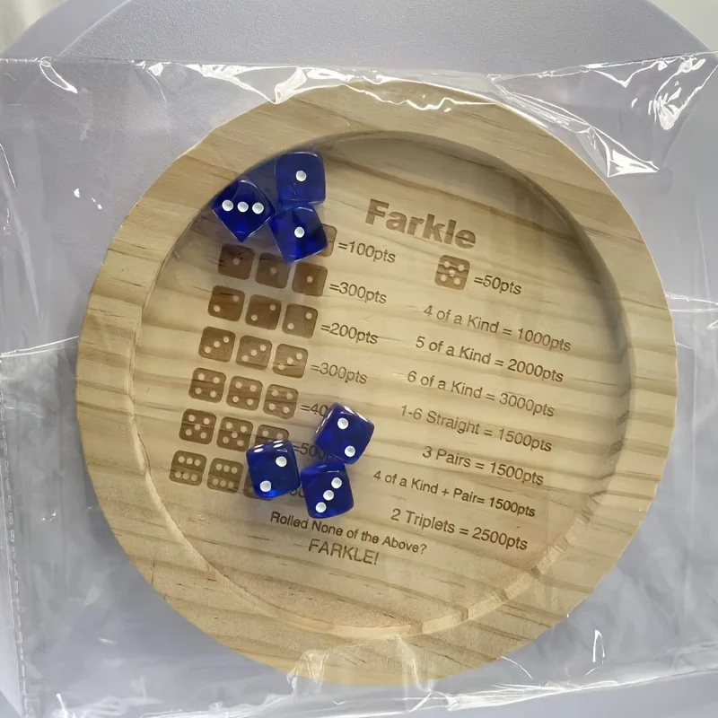 wooden Farkle dice tray with 6 - Party Games Classic recensie en prijs